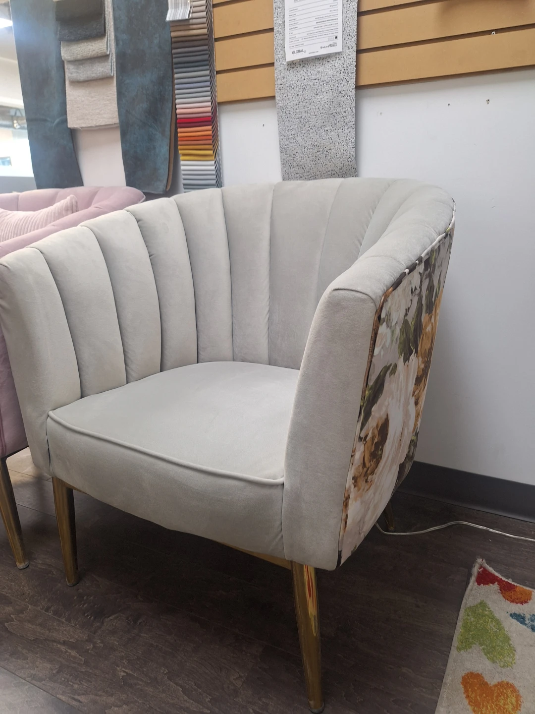 Accent Chair with Floral Back