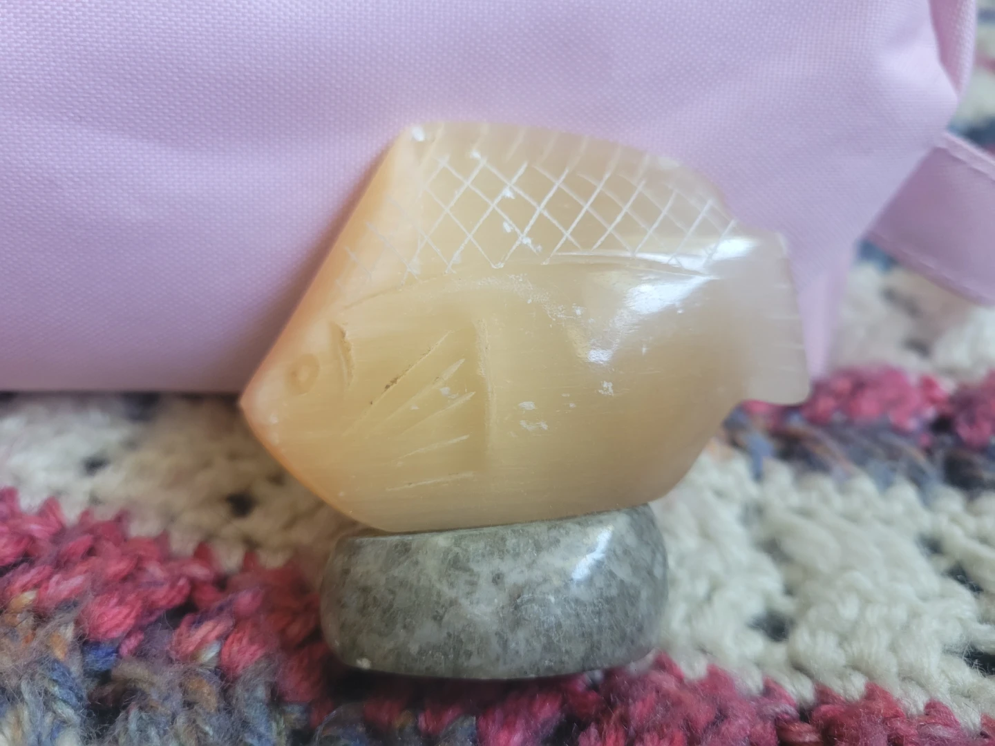 Carved stoneFish Figurine