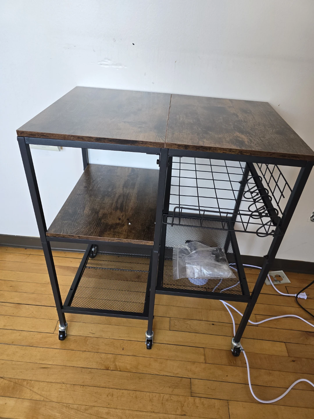 Rolling Kitchen Cart with Storage Shelves