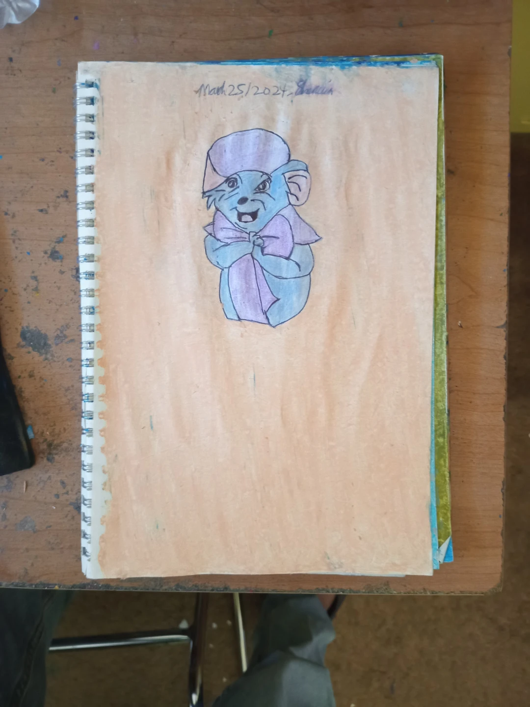 PURPLE-BLUE RAT DRAWING BY CUSTOM ARTIST SHERWIN - photo 3