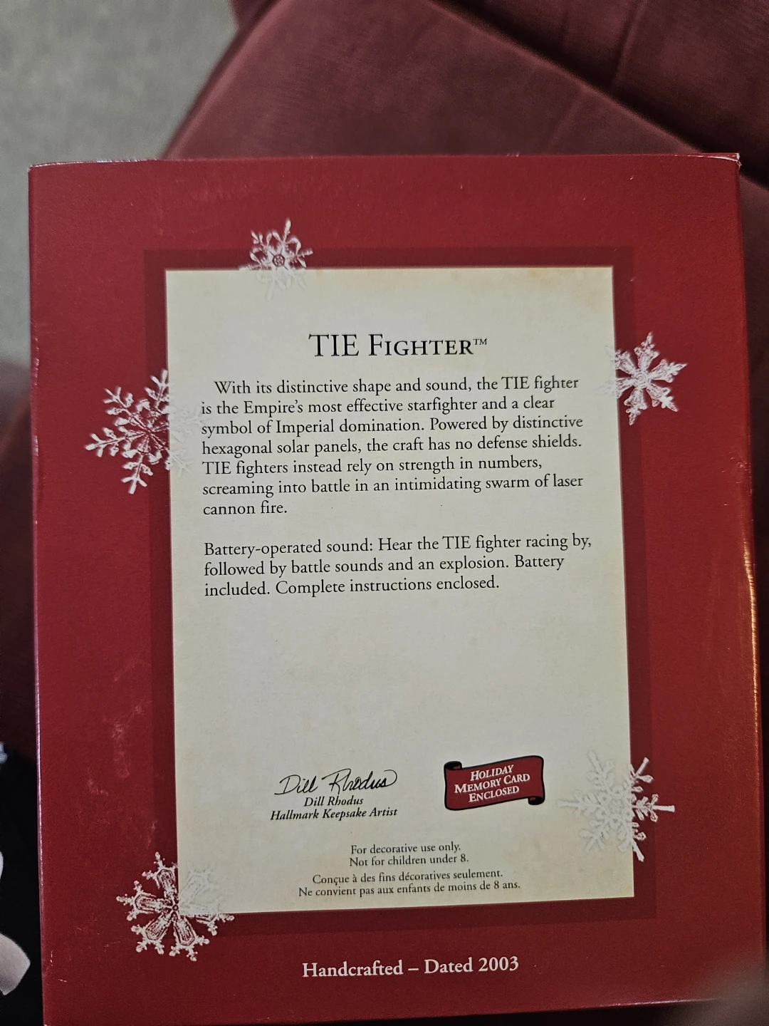 Hallmark Star Wars TIE Fighter Christmas Ornament 2003 - photo 2