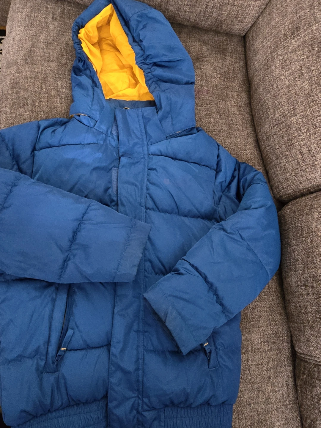 Blue Puffer Jacket with Hood - photo 5