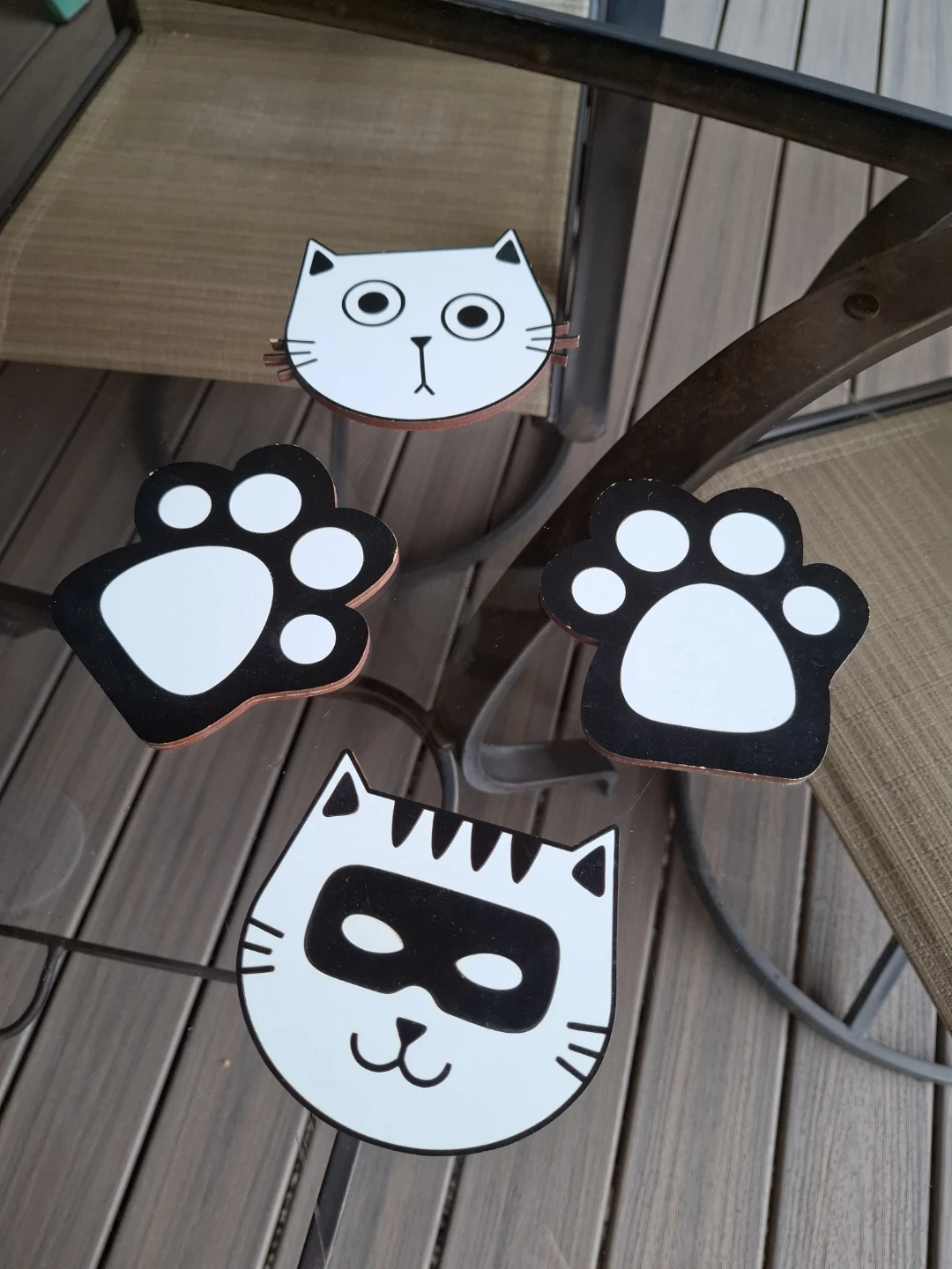 Fun cat and Paw Print Coasters - Set of 4 - photo 2