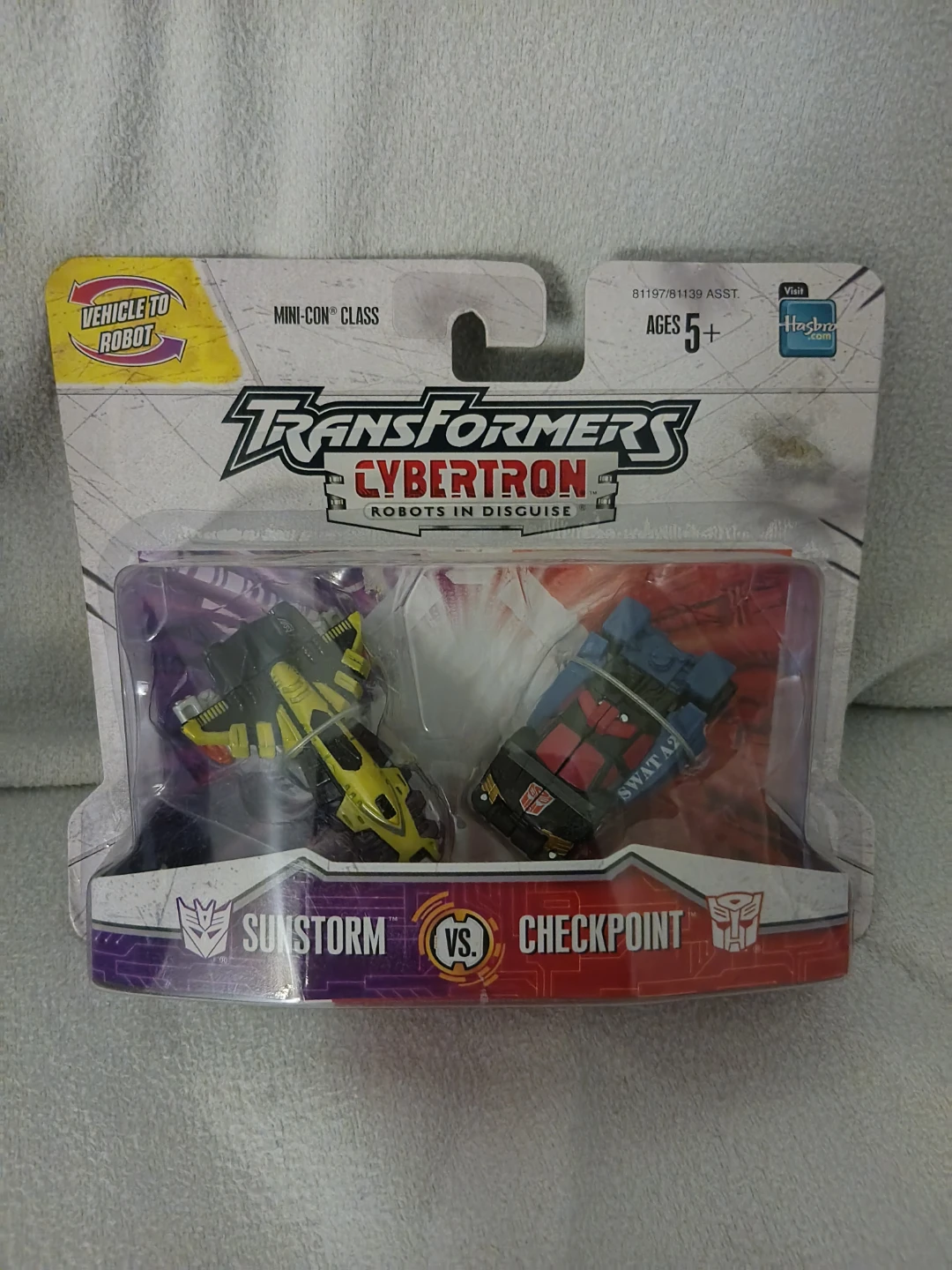 Transformers Cybertron Mini-Con Sunstorm vs Checkpoint