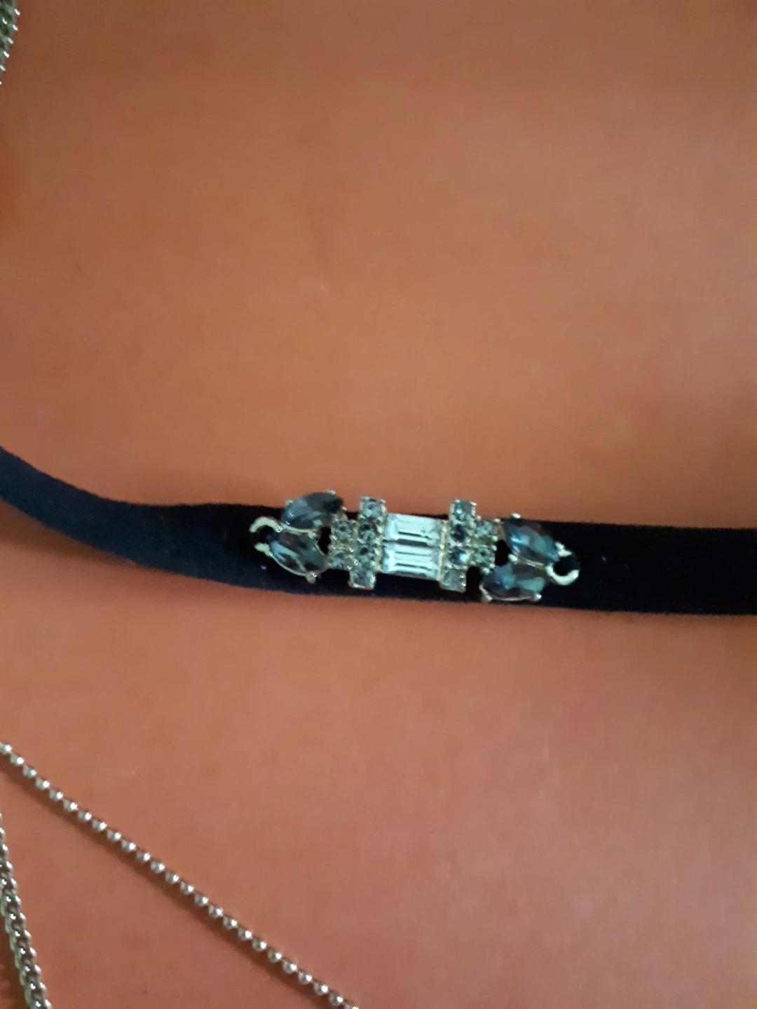 Layered Choker Necklace with Feather Pendant - photo 4