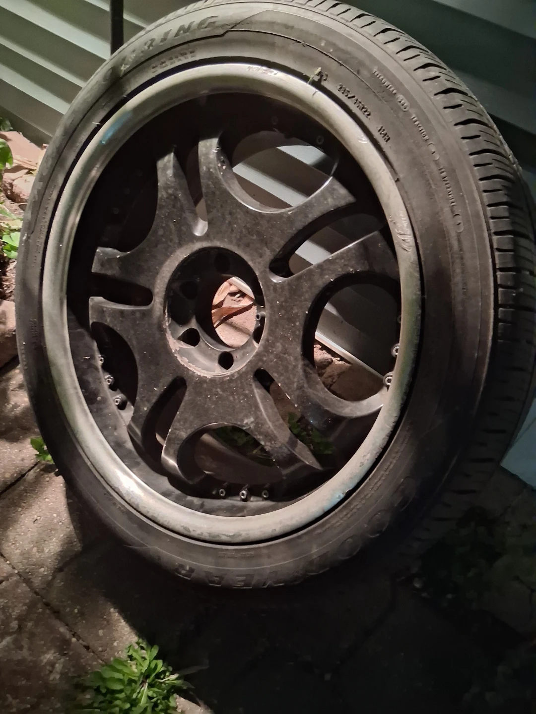 Goodyear Eagle F1 245/35ZR22 Tire with Black 7-Spoke Wheel