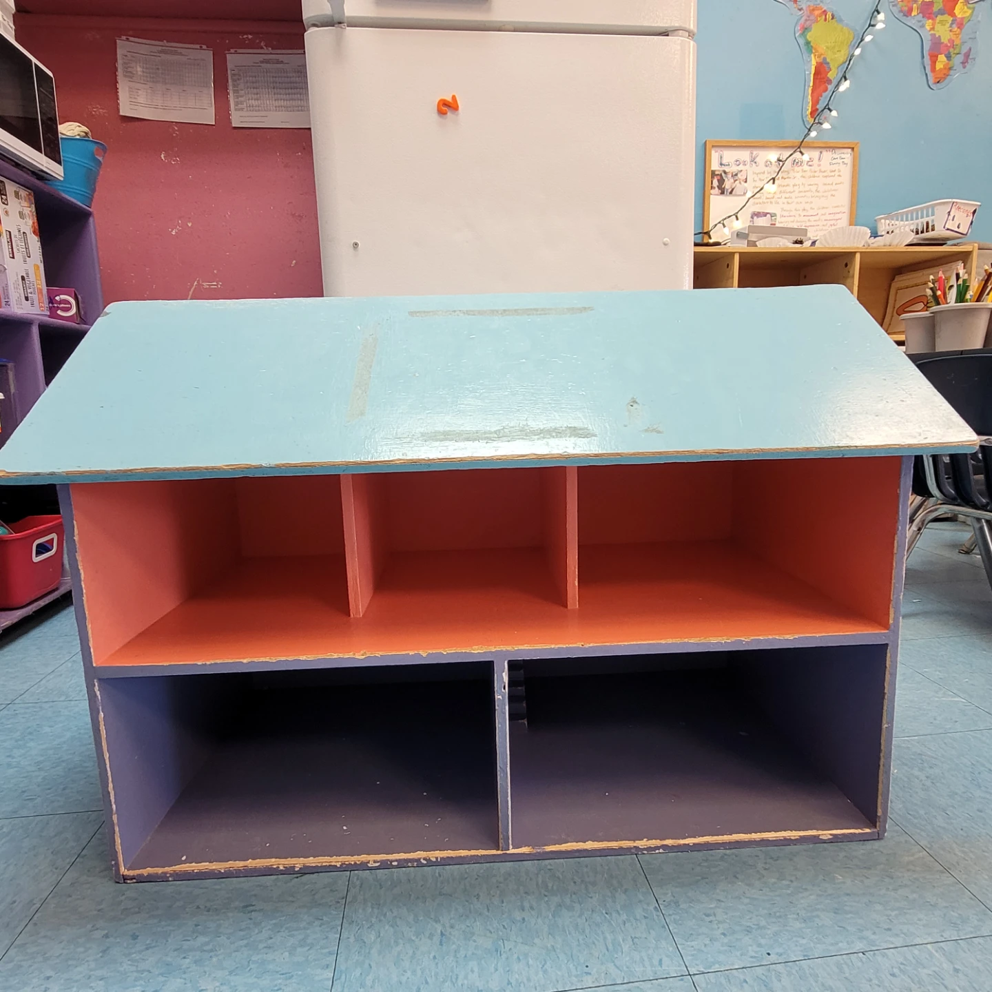 Wooden Dollhouse Storage Shelf