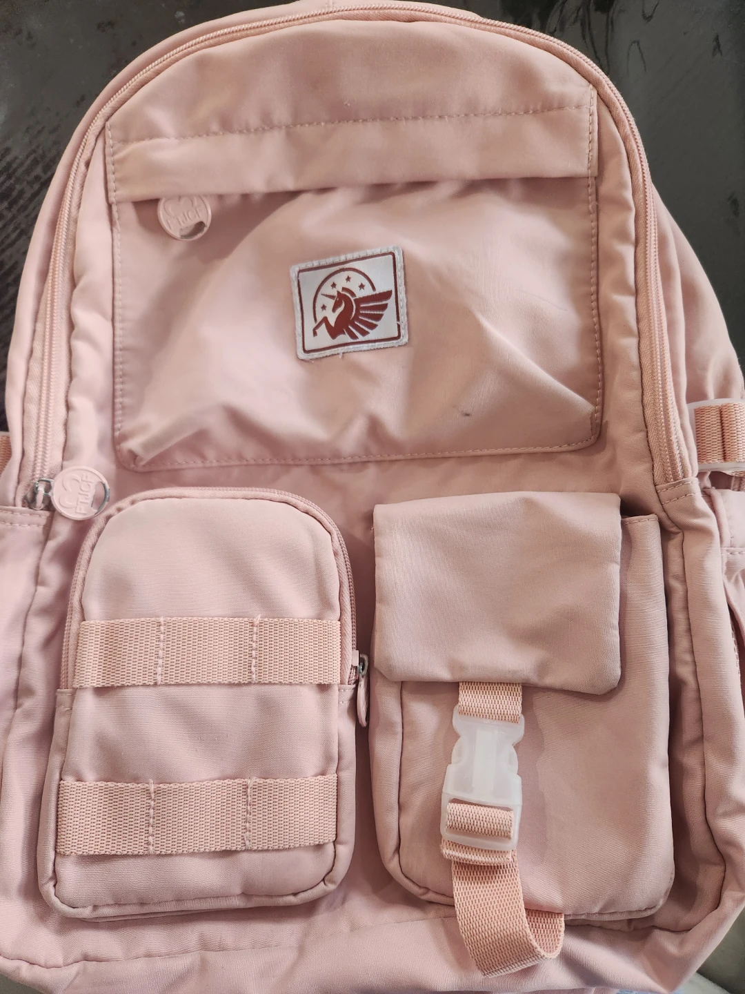 Pink Backpack with Pegasus Logo