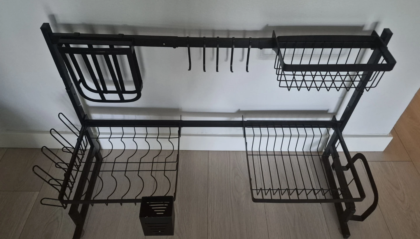 Black Metal Over-the-Sink Dish Drying Rack - photo 2