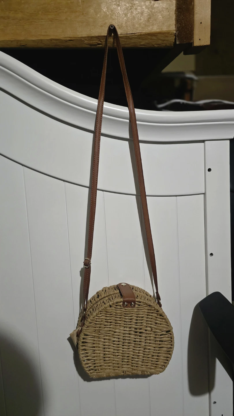 Straw Round Crossbody Bag