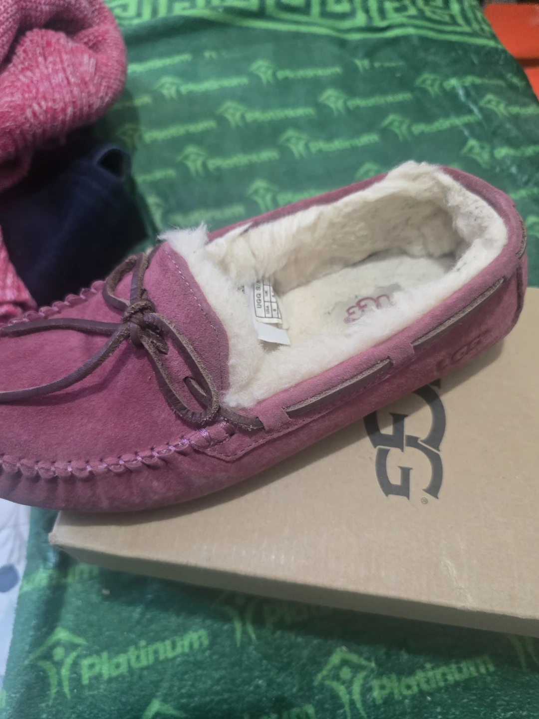 UGG Australia Pink Suede Moccasin Slippers