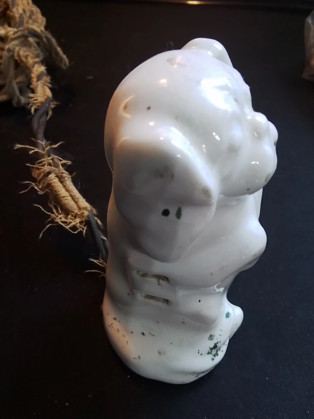 Antique 1920s Alec-Tri-Pup Porcelain Dog Electrical Outlet - photo 3