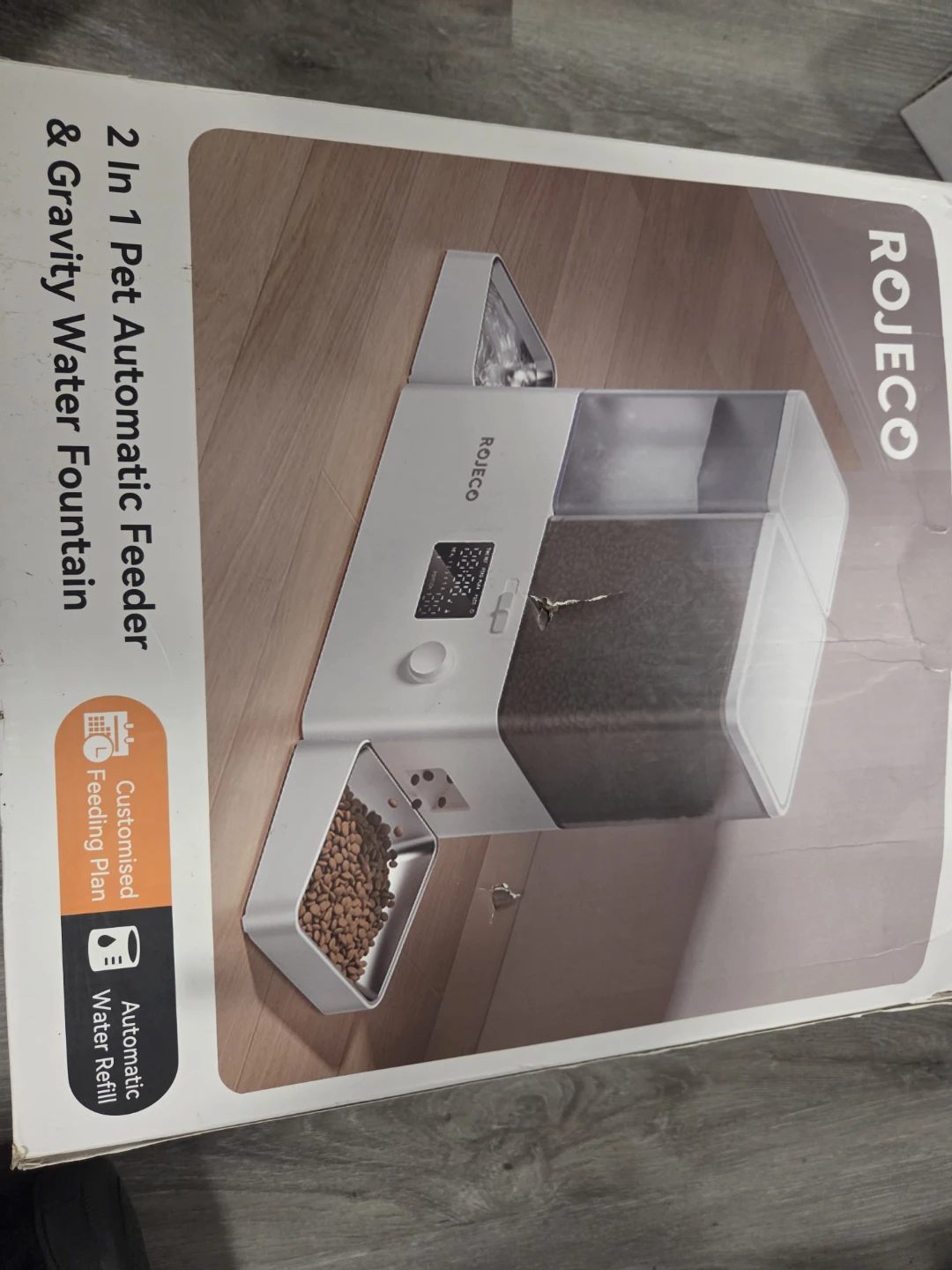 ROJECO 2-in-1 Pet Feeder and Water Dispenser 8.5L White - photo 2