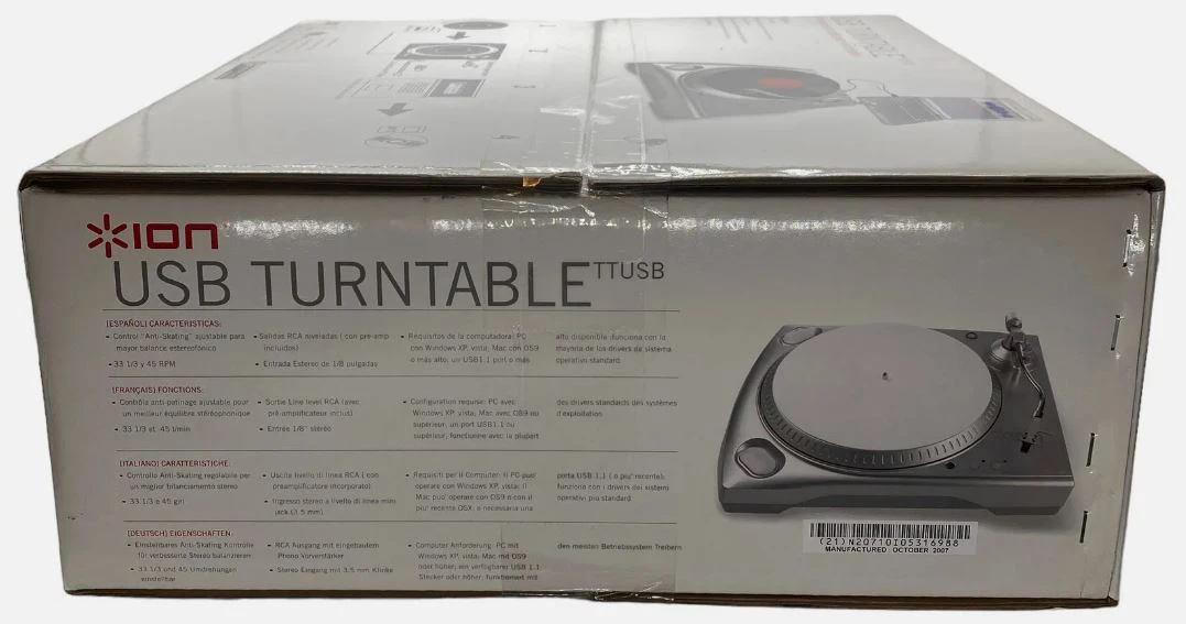 ION USB TURNTABLE iTTUSB, Vinyl Record Player – New in Box!! - photo 3
