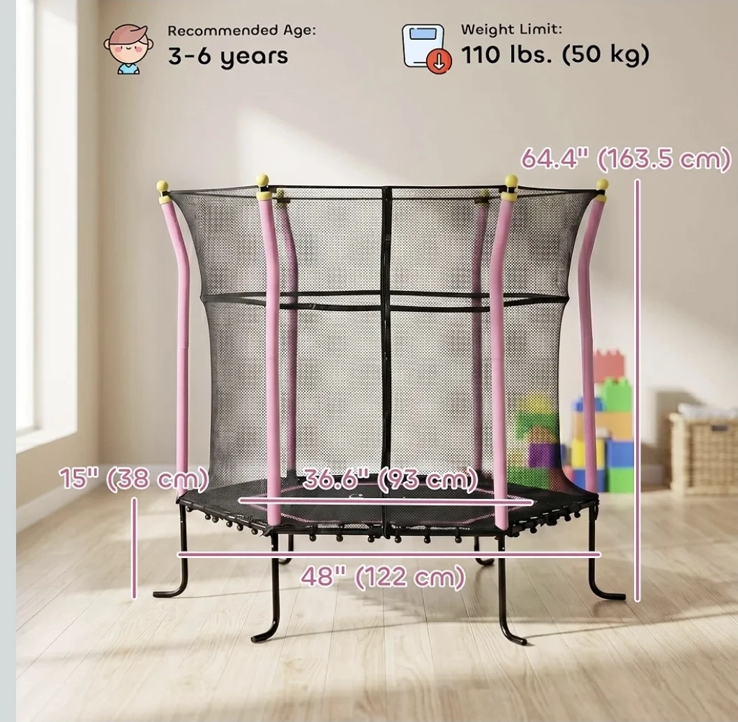 Kids 63" Trampoline with Safety Net