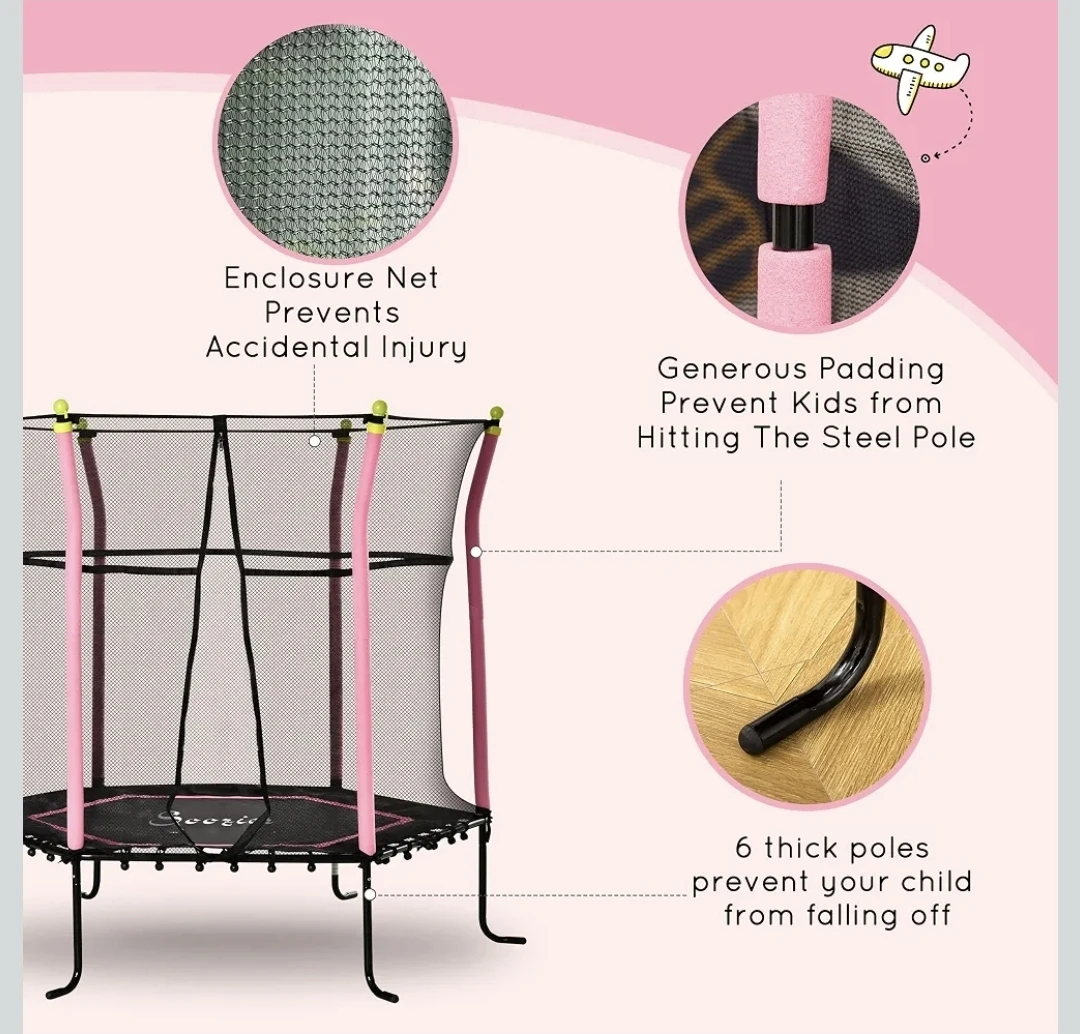 Kids 63" Trampoline with Safety Net - photo 3