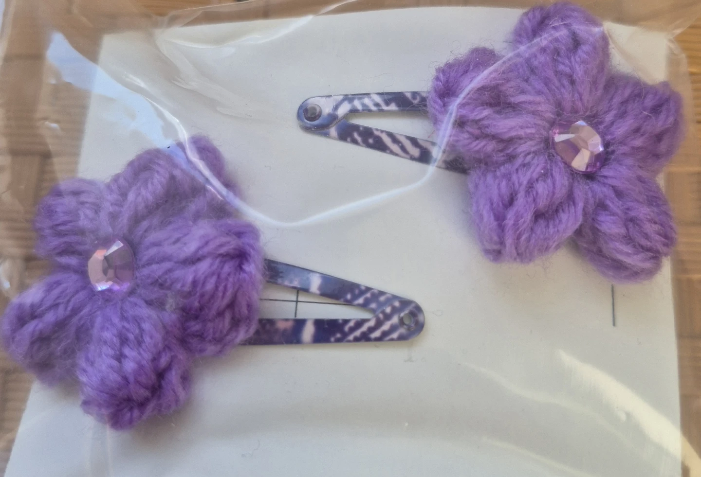 New Handmade Crochet Flower Hair Clips - Set of 2 - photo 3