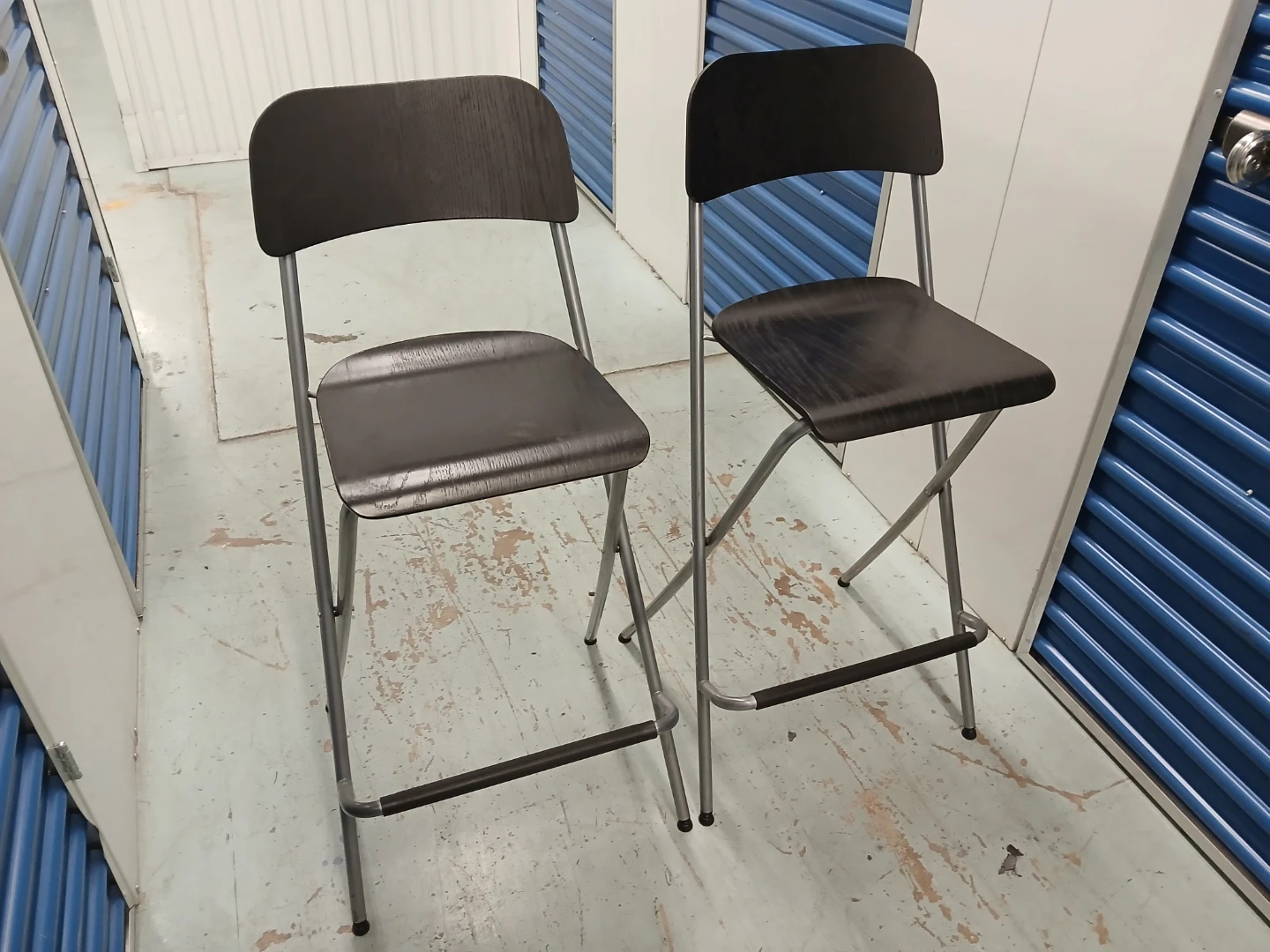 2 Dark Brown Folding Bar Stools - photo 2