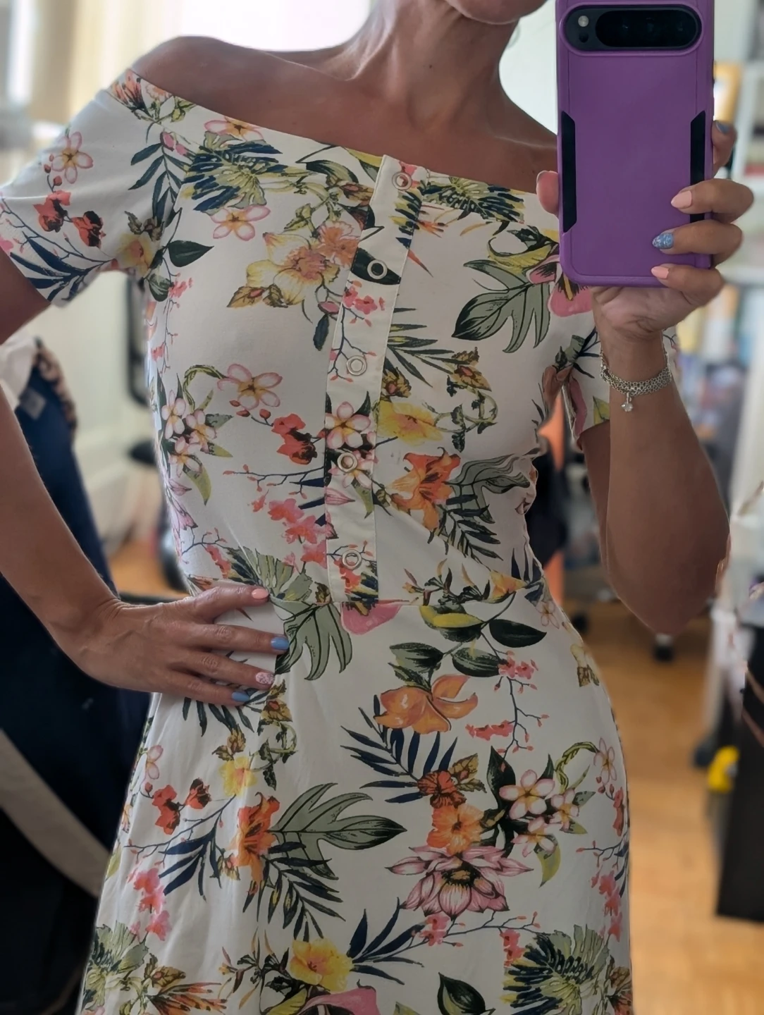 Ardene Floral Off-the-Shoulder Dress Size S - photo 5