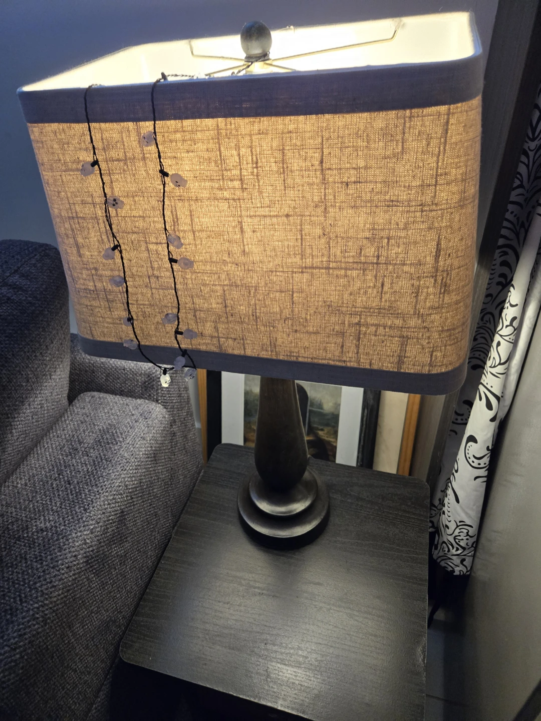 Table Lamp with Ghost String Lights