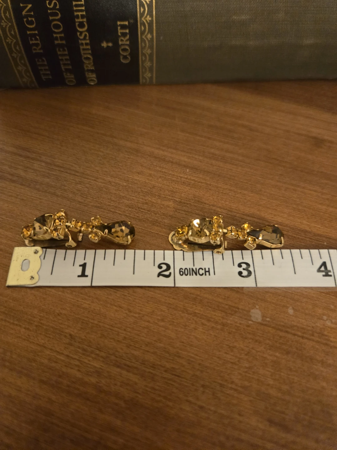 Vintage Clip-On Earrings Sets- Brown and Amber Stones - photo 4