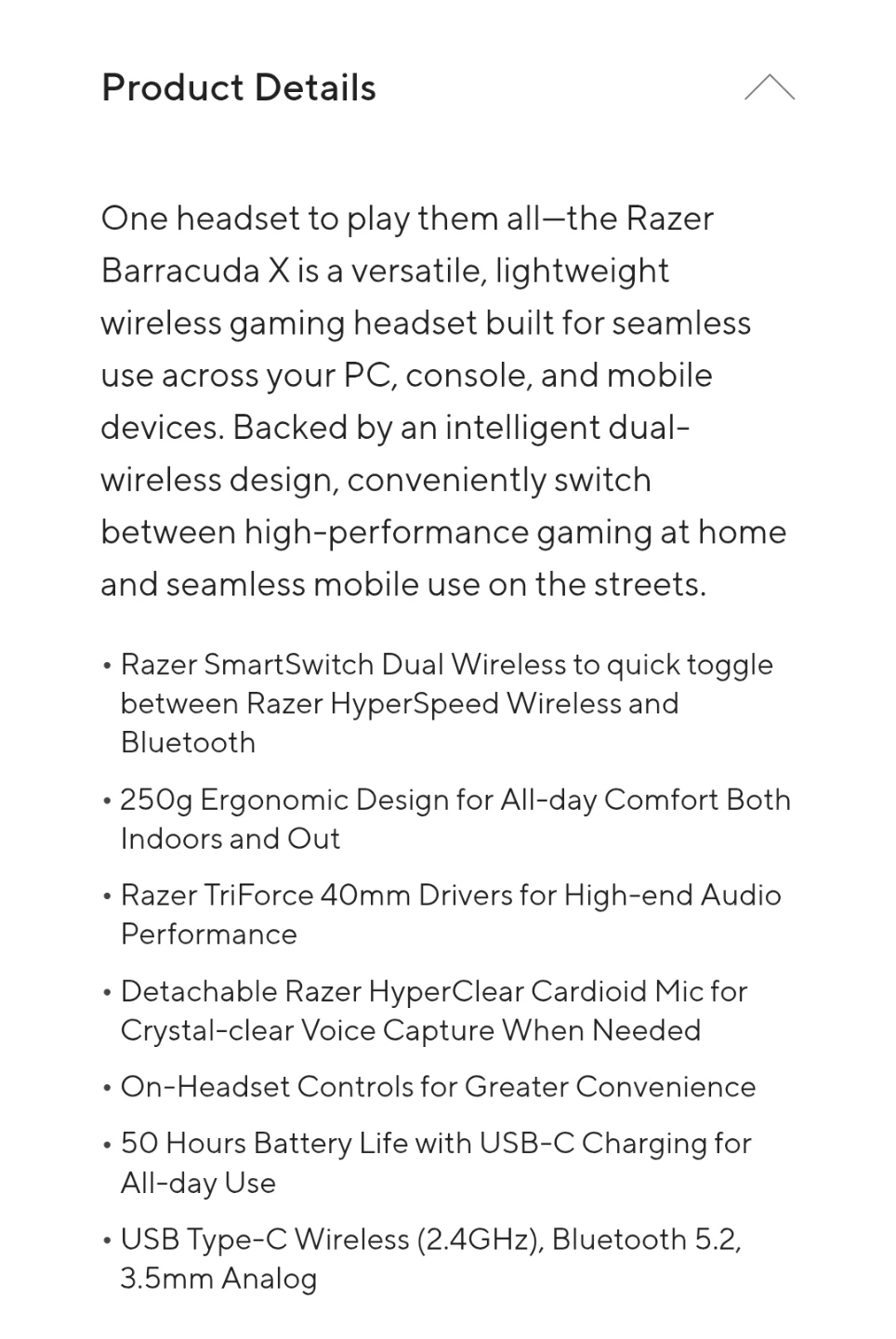 The Razer Barracuda x Wireless Gaming Headset Black - photo 4