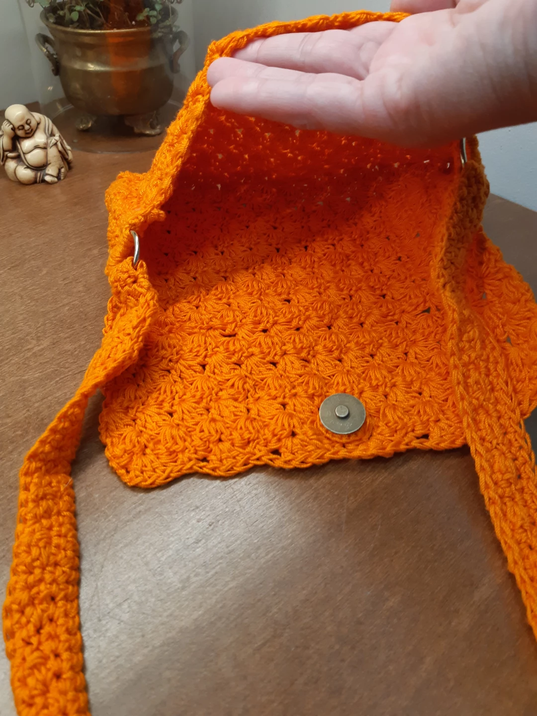 Vibrant Orange Hand crochet boho shoulder bag - photo 2