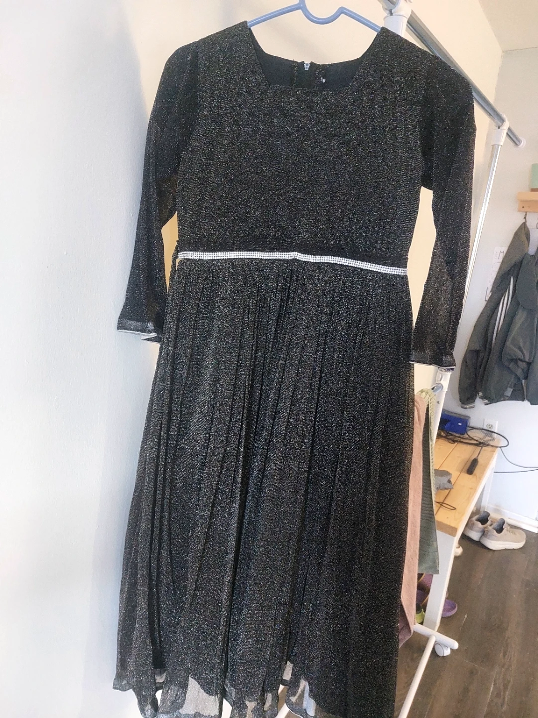 Girls Sparkly Black Dress