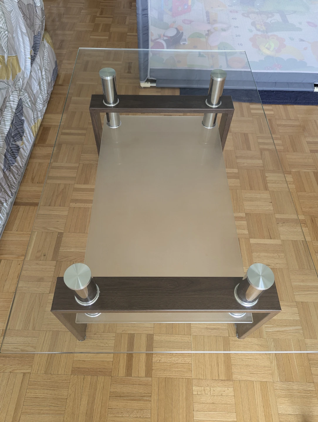 Glass and Wood Coffee Table - photo 3