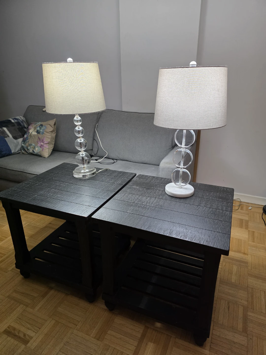 2 wood end tables