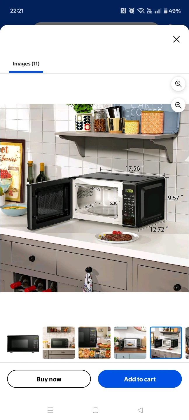 Mainstays 0.7 Cu Ft Countertop Microwave Oven, 700 Watts, Black - photo 4