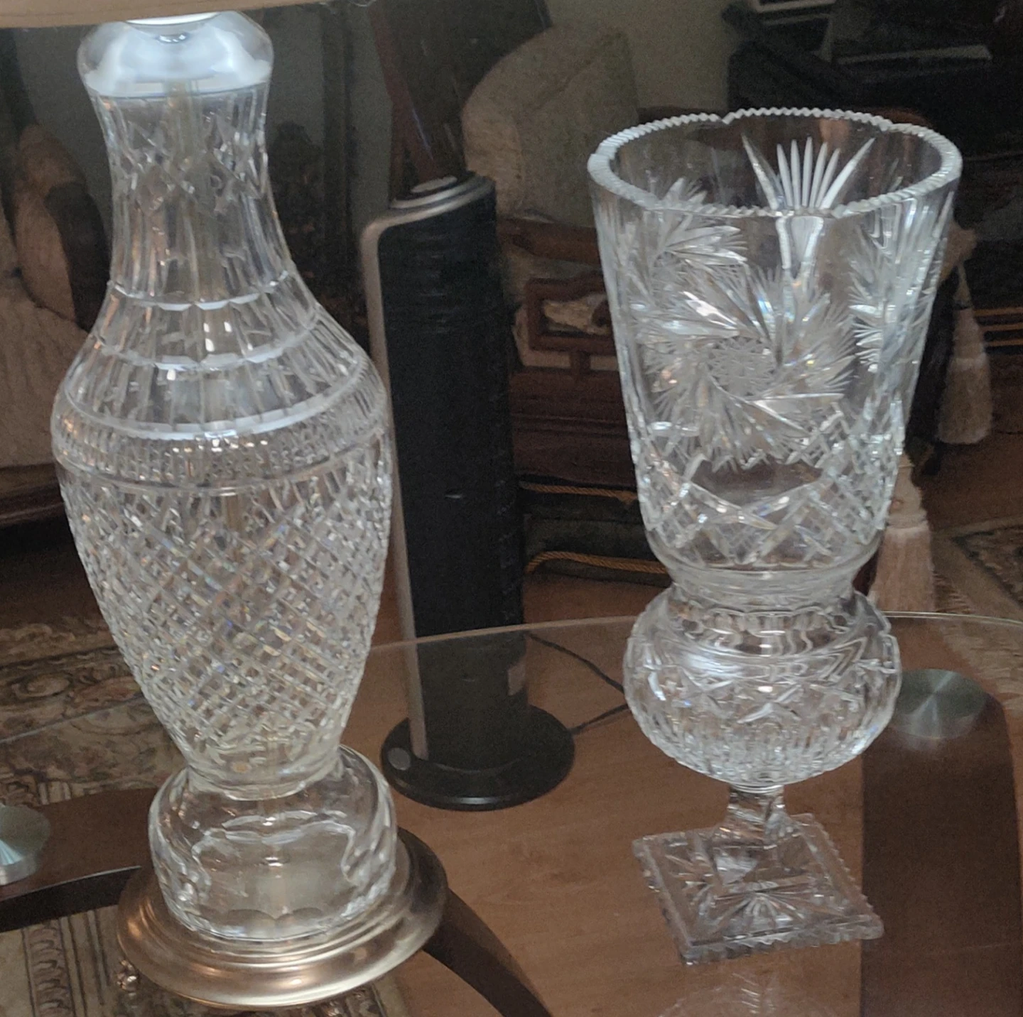Crystal Glass Vase and Lamp