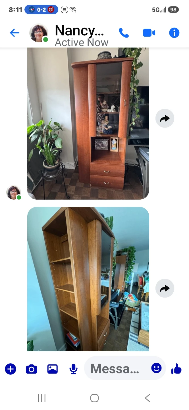 Wooden Display Cabinet with Glass Door and Drawers