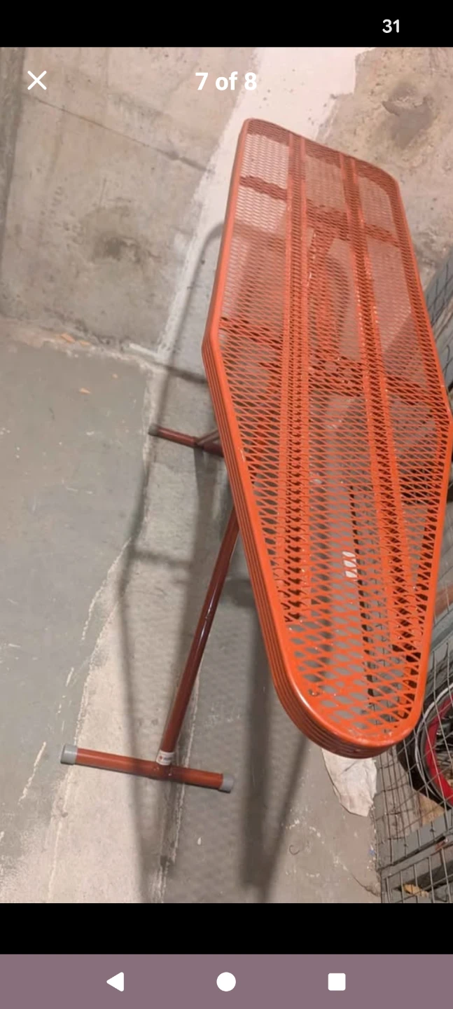 Orange Metal Mesh Ironing Board