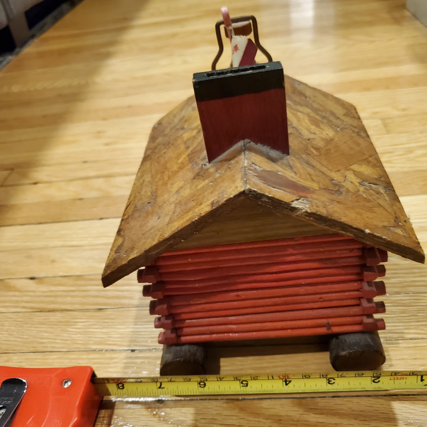 Vintage Wooden "SCHOOL" House piggy bank  Decor Piece - photo 4