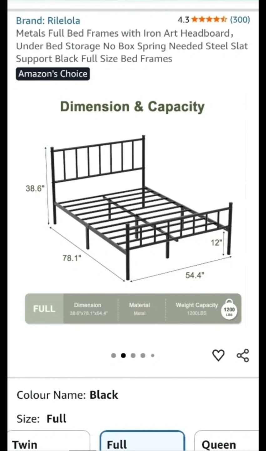 Full Size Metal Bed Frame (disassembled) - photo 2