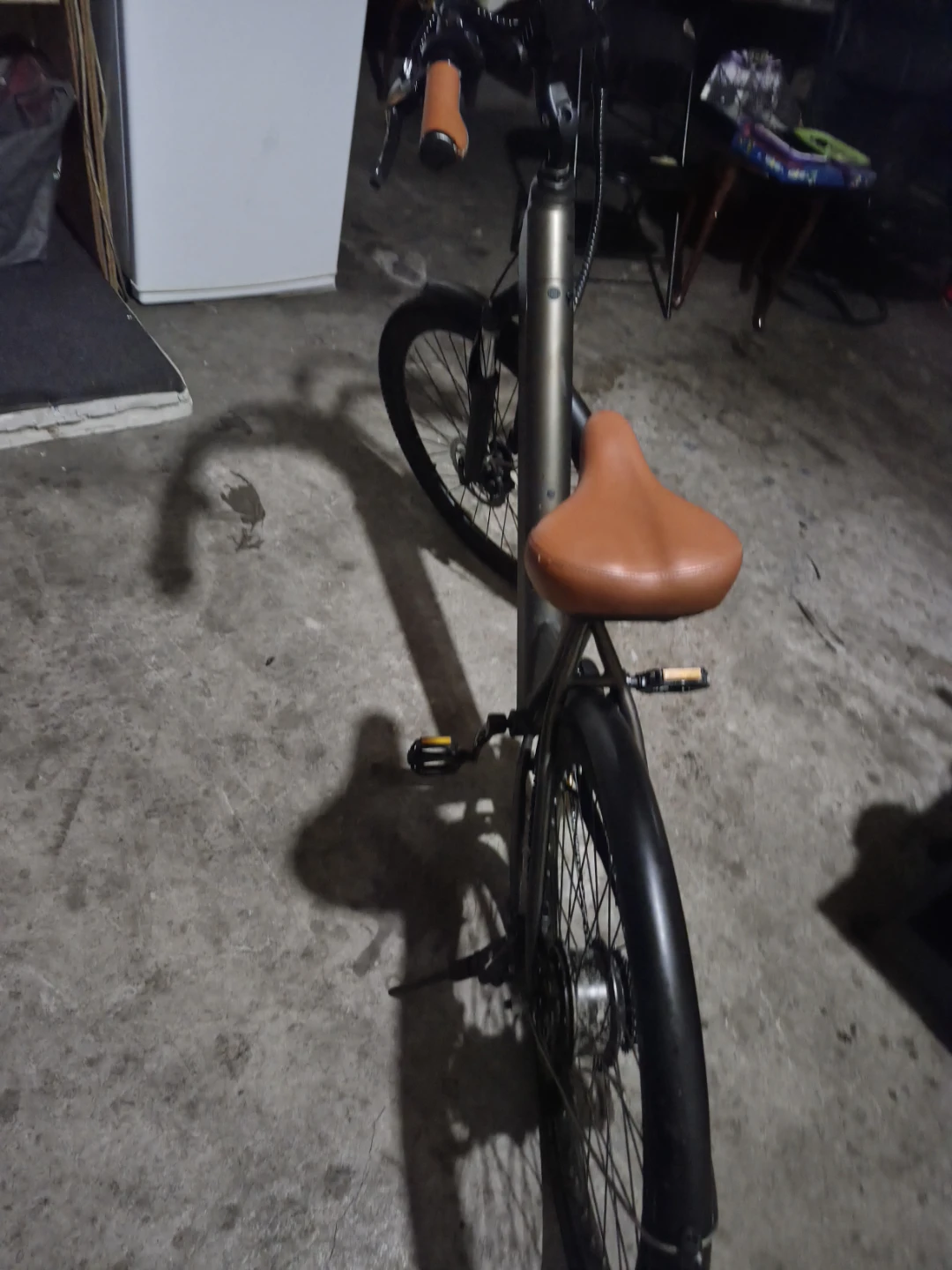 Grey Electric Bicycle with Brown Seat - photo 5