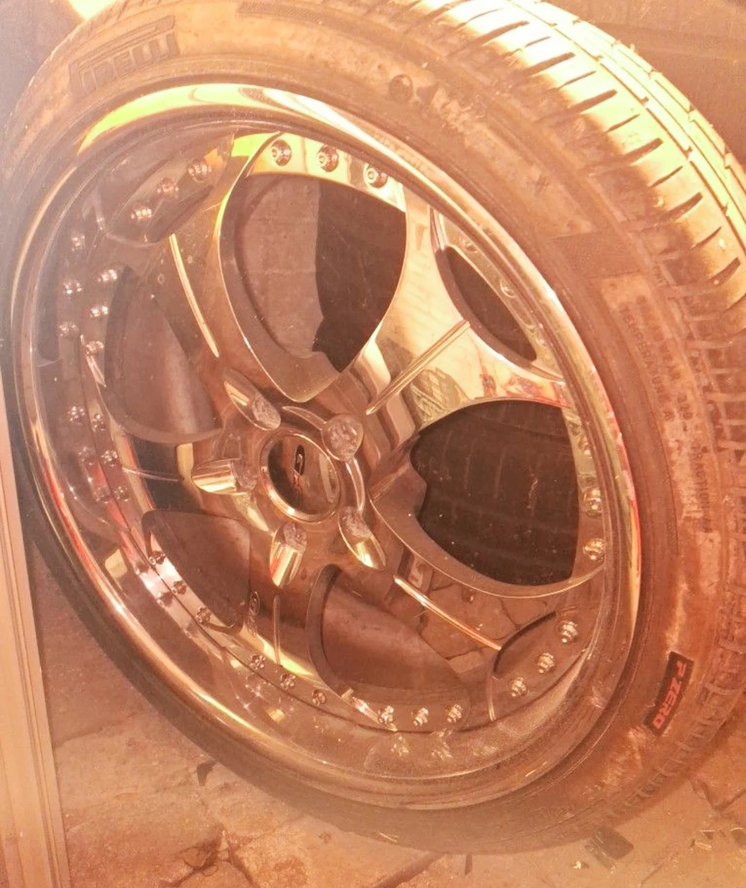 Pirelli Tire and Chrome Wheel & Rim