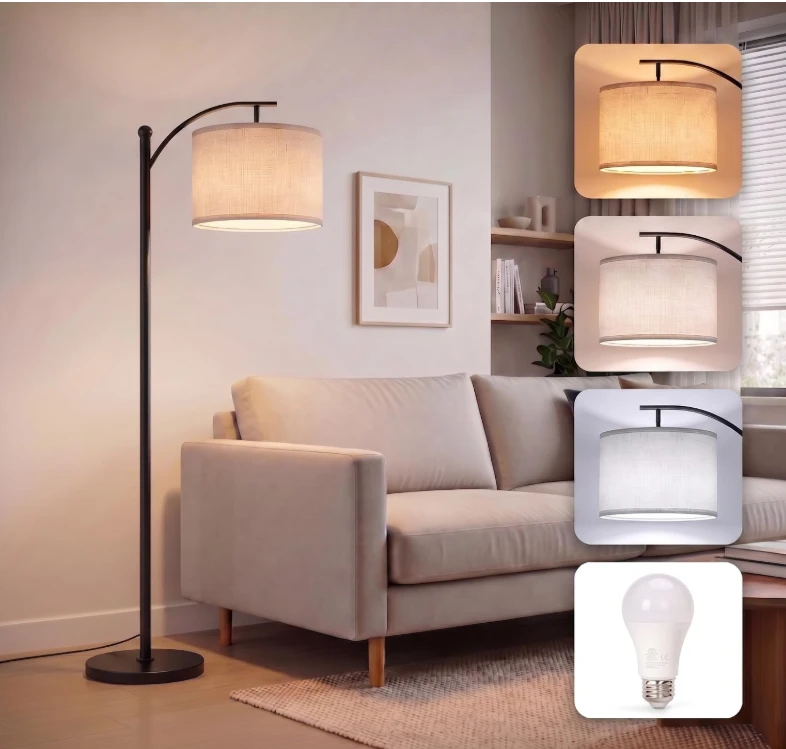 Arc Floor Lamp with Adjustable Shade