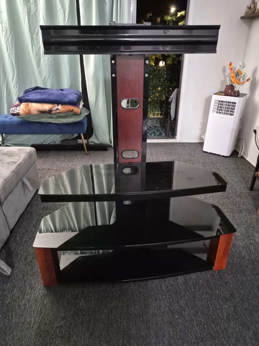 Glass Entertainment Unit Stand with TV Mount - photo 2