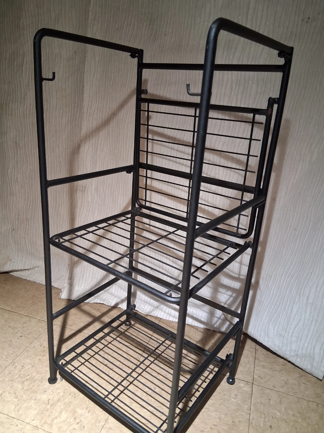 Black Metal Wire Shelf Unit - photo 3