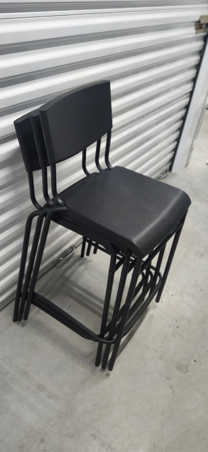Set of 3 Black Bar Stools from ikea ,one for $10 - photo 4