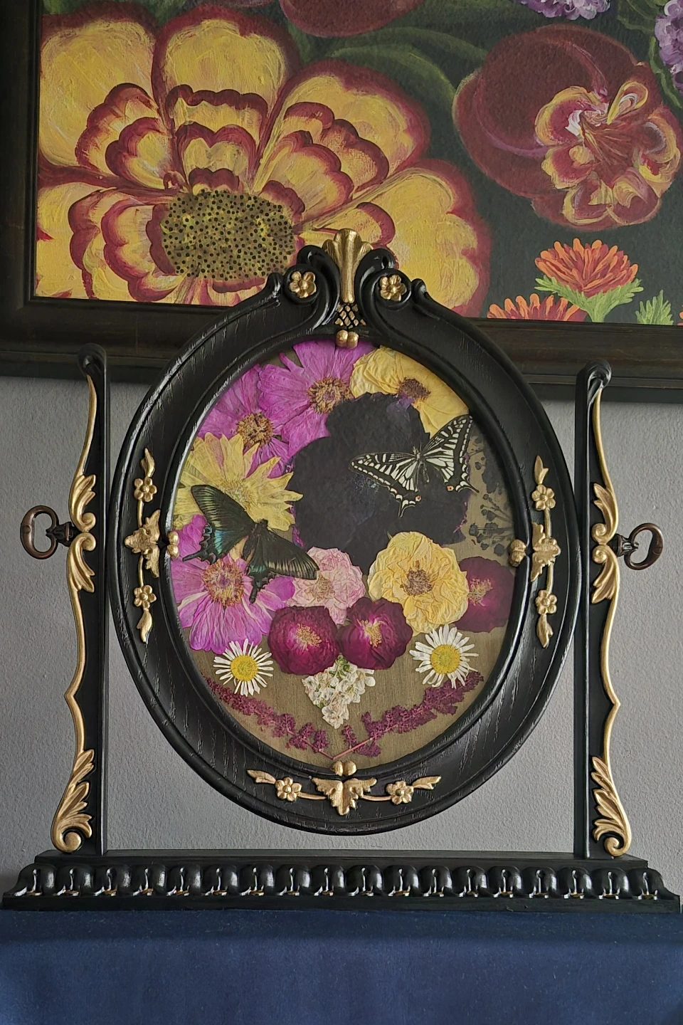 Chinese Peacock and Chinese yellow Swallowtail in MCM frame - photo 3