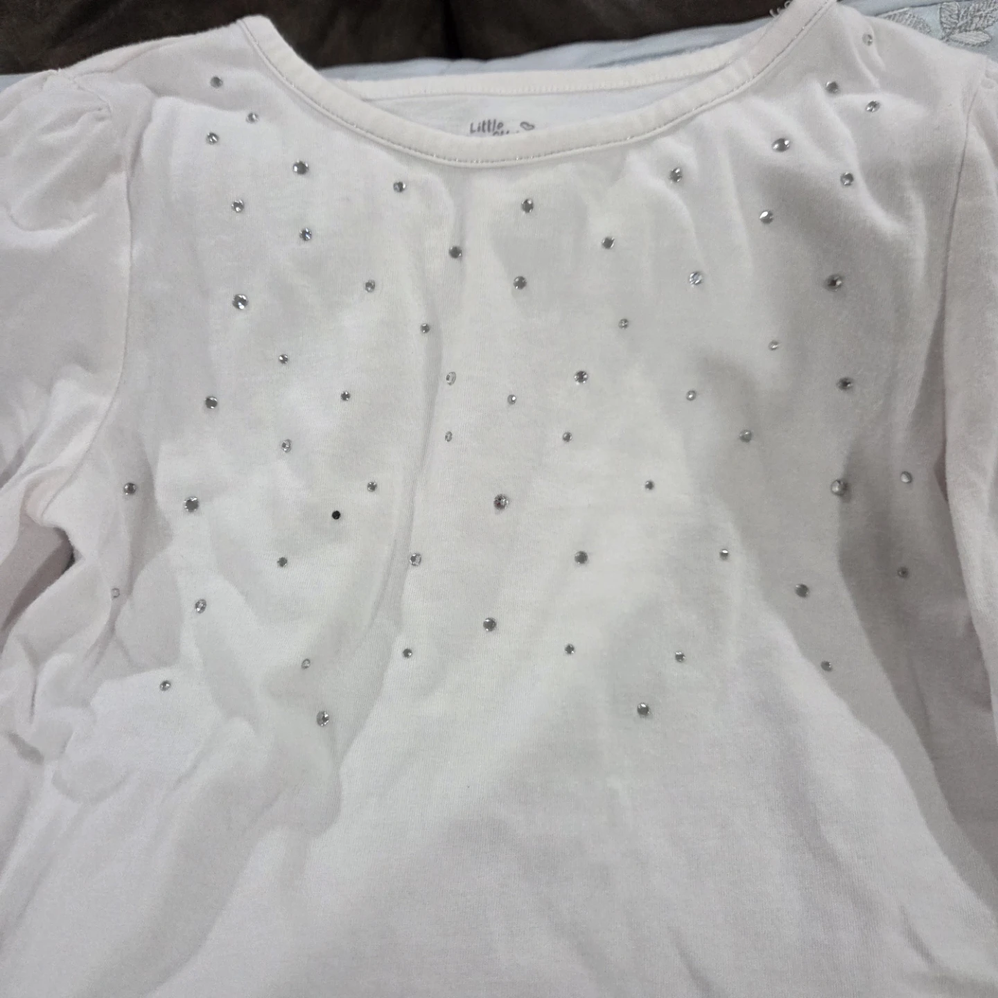 Little Girls Long Sleeve Shirt Size M(6) Bling Rhinestones - photo 2