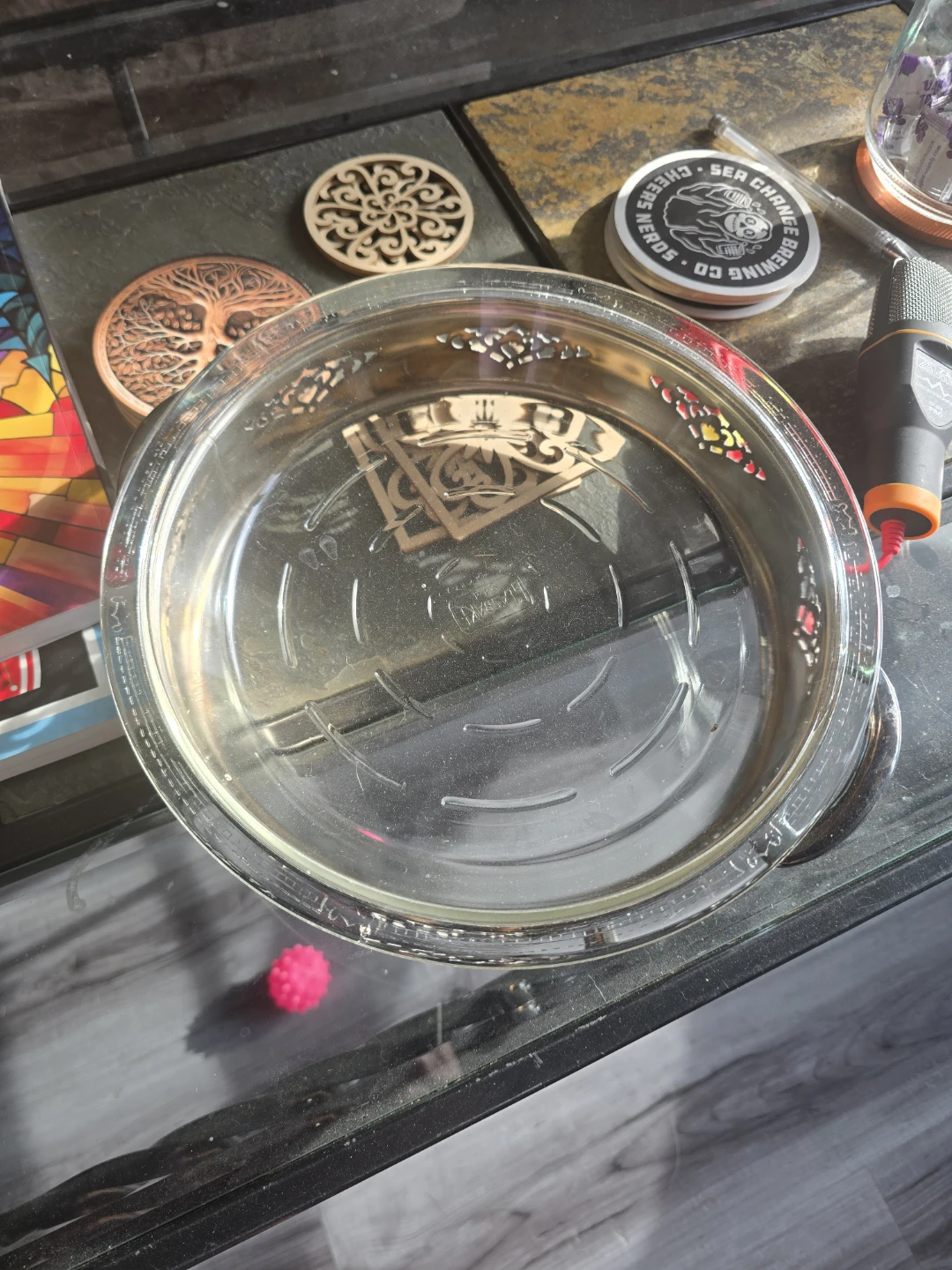 Vintage Glass Serving Dish with Silver-Tone Holder - photo 3