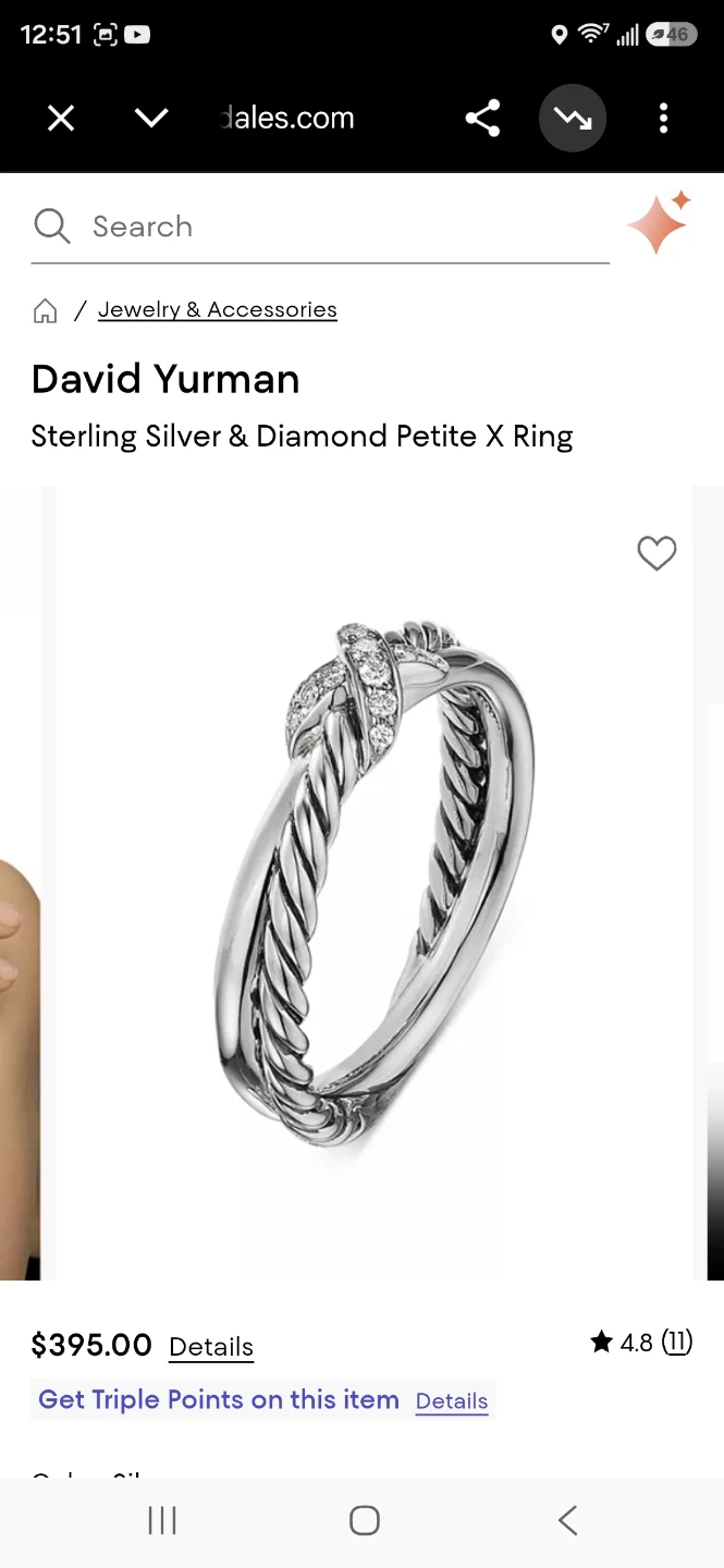 David Yurman Sterling Silver & Diamond Petite X Ring - photo 5