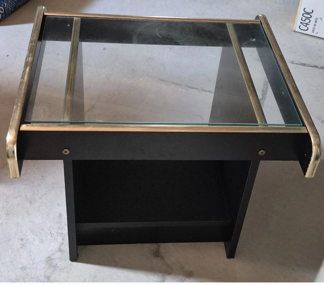 Black End Table with Glass Top - photo 2