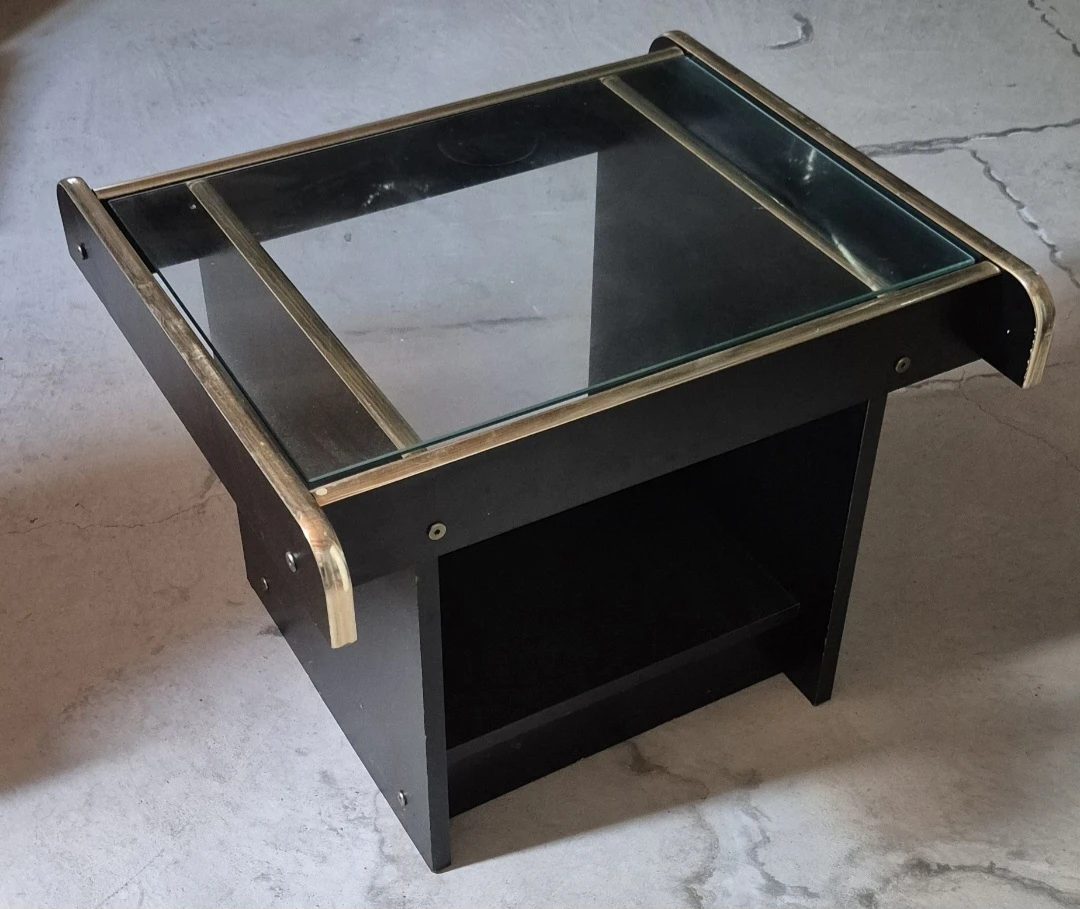 Black End Table with Glass Top - photo 3