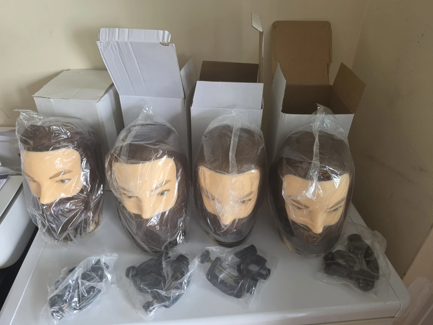 Brand New Male Mannequin Heads with Beards & Clamps