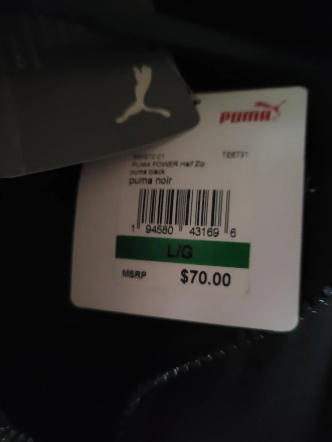NEW Puma Power Half Zip Sweatshirt Size L - photo 2